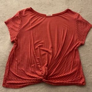 Allysse XL top - pink white stripes